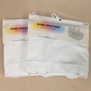 Hobby Lobby Sublimation Blanks White Grocery Tote - Pack of 2 15”x15”x10” new